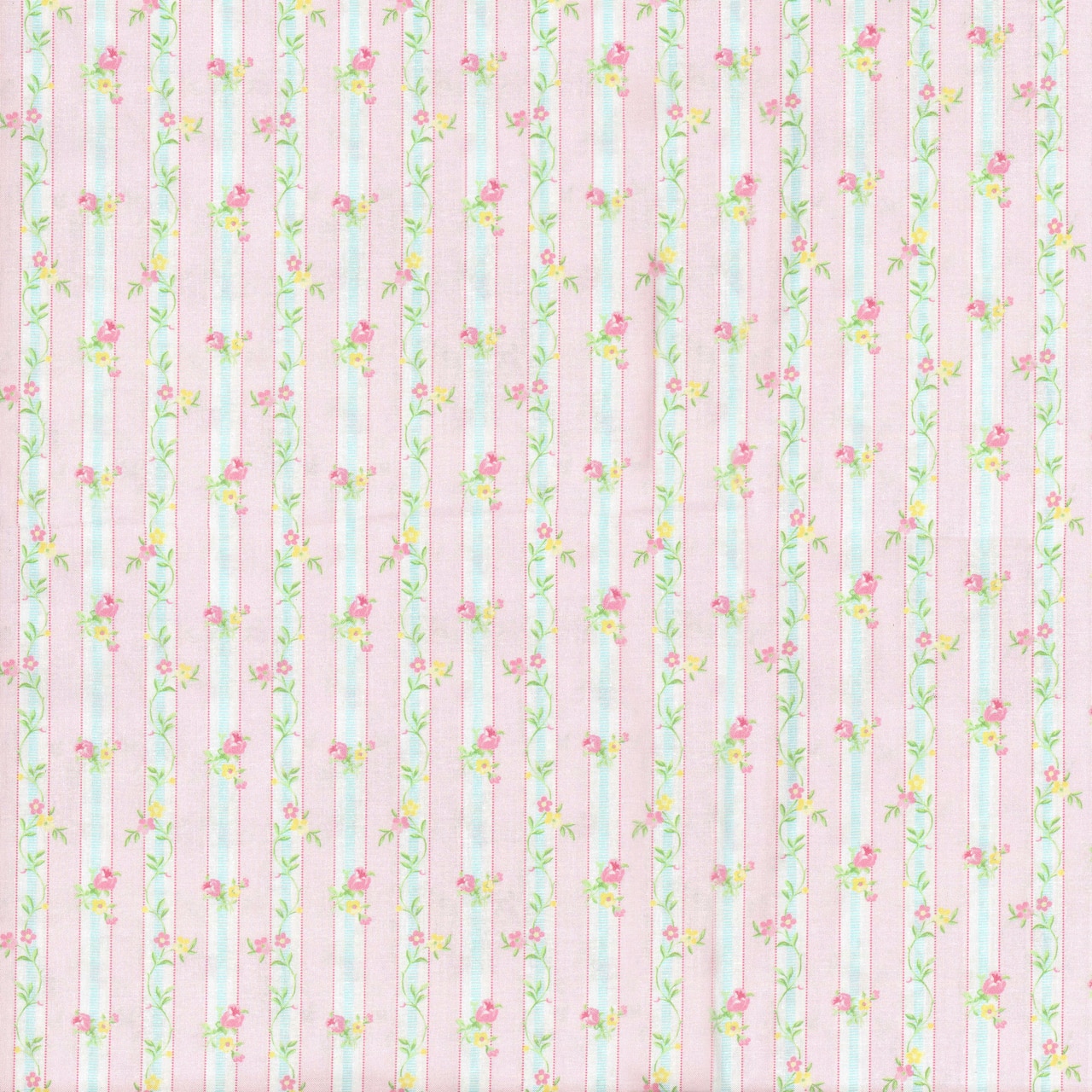 Fabric Traditions Floral Stripe Cotton Fabric